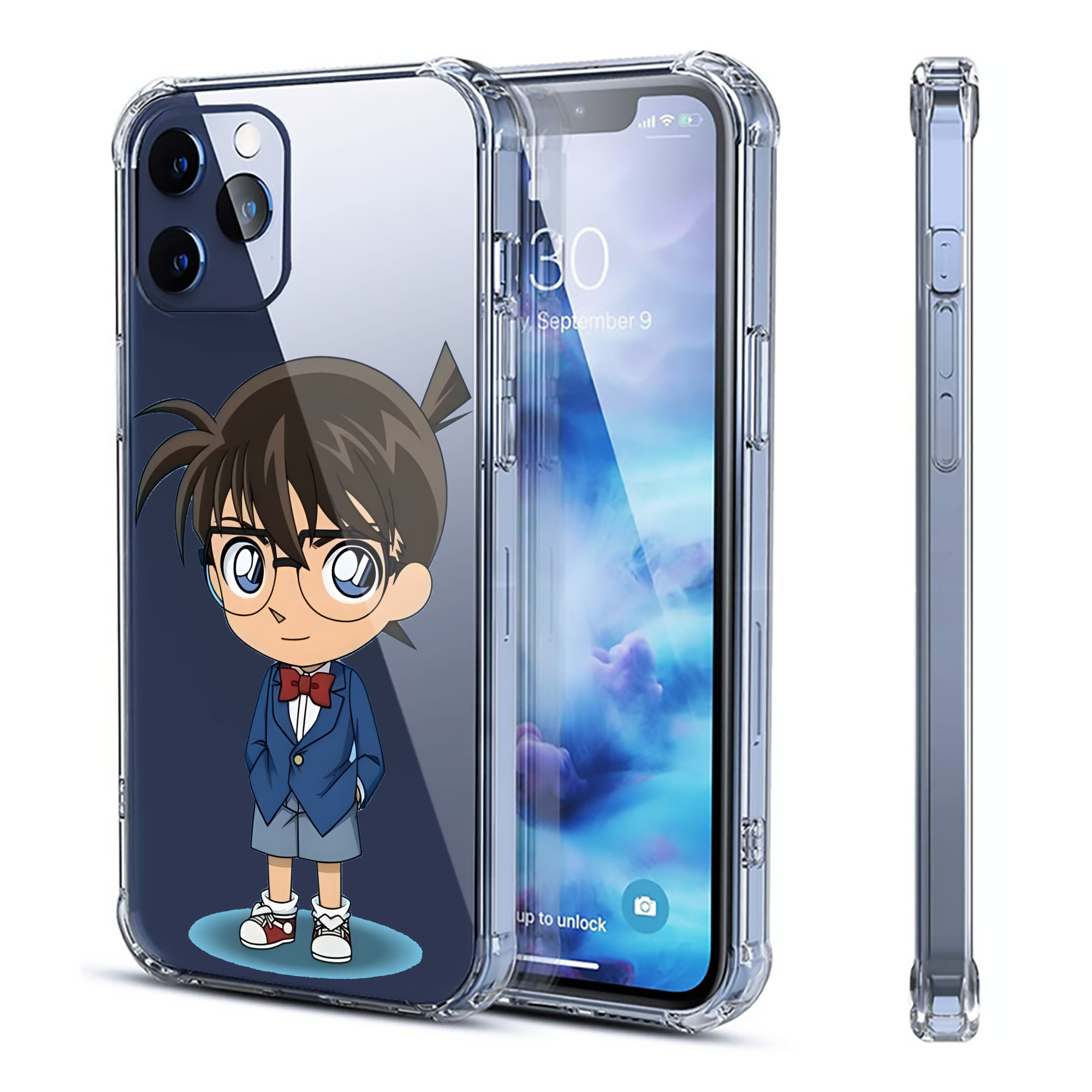 （画像用） 名探偵コナン 江戸川 コナン Detective Conan Conan Edogawa 【iPhone 12シリーズ対応】透明スマホケース（クリアソフトケース）